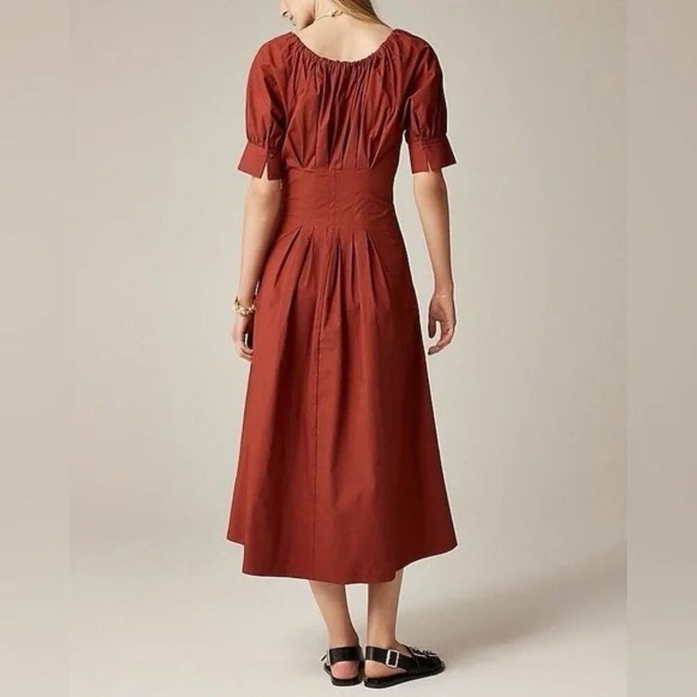 J.Crew Cinched-waist shirt-dress in Brilliant Red Size 4 NWT - Picture 3 of 9